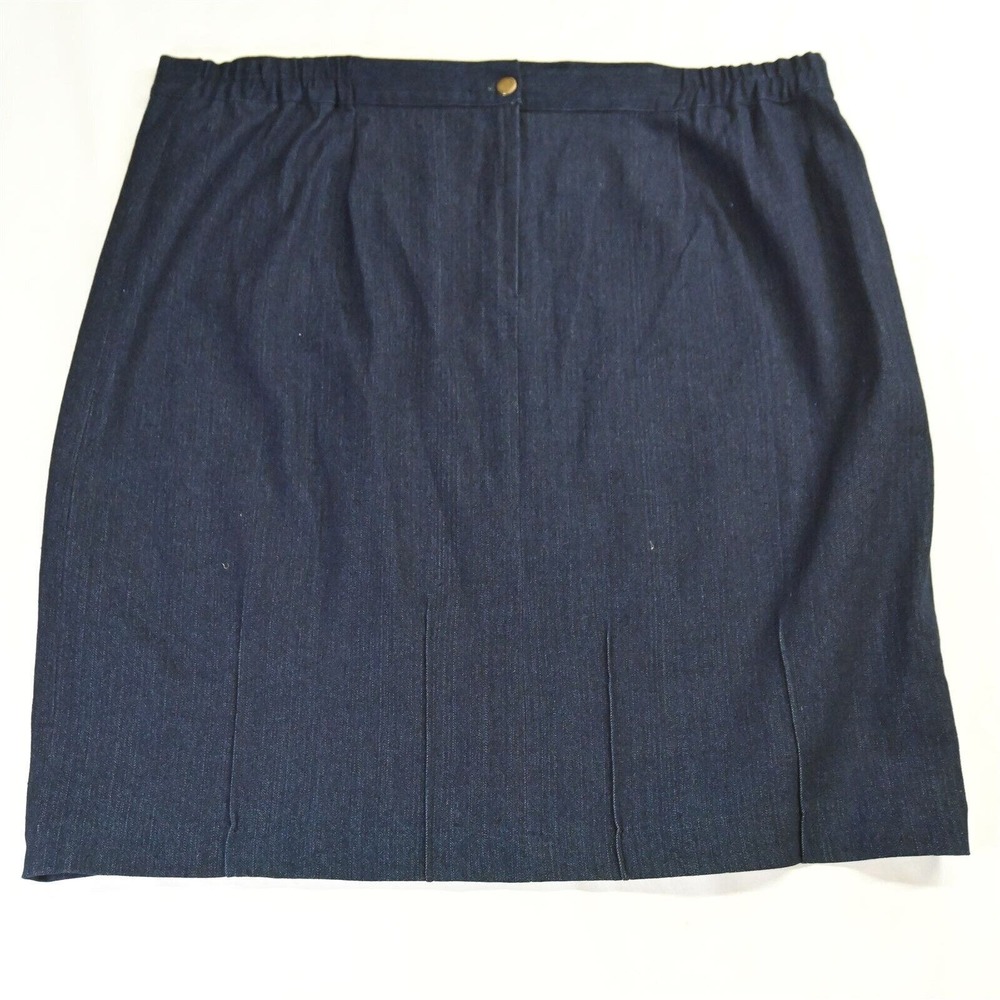 NEW Odeliah 24W Plus Dark Rinse Stretch Denim Jean Stretch Womens Straight Skirt